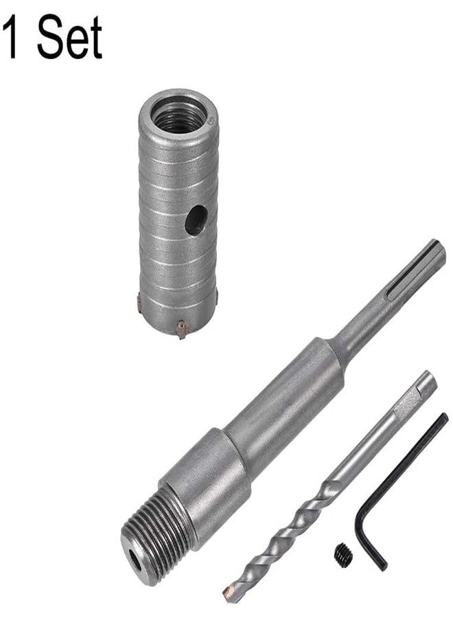 UpToDateTools Wall Hole Drill Bit 30mm Concrete Cement Stone Hole Saw Cutter 150mm Drilling Depth Round Shank with Connecting Rod Drill for SDS X4 Impact Drill - Image 3